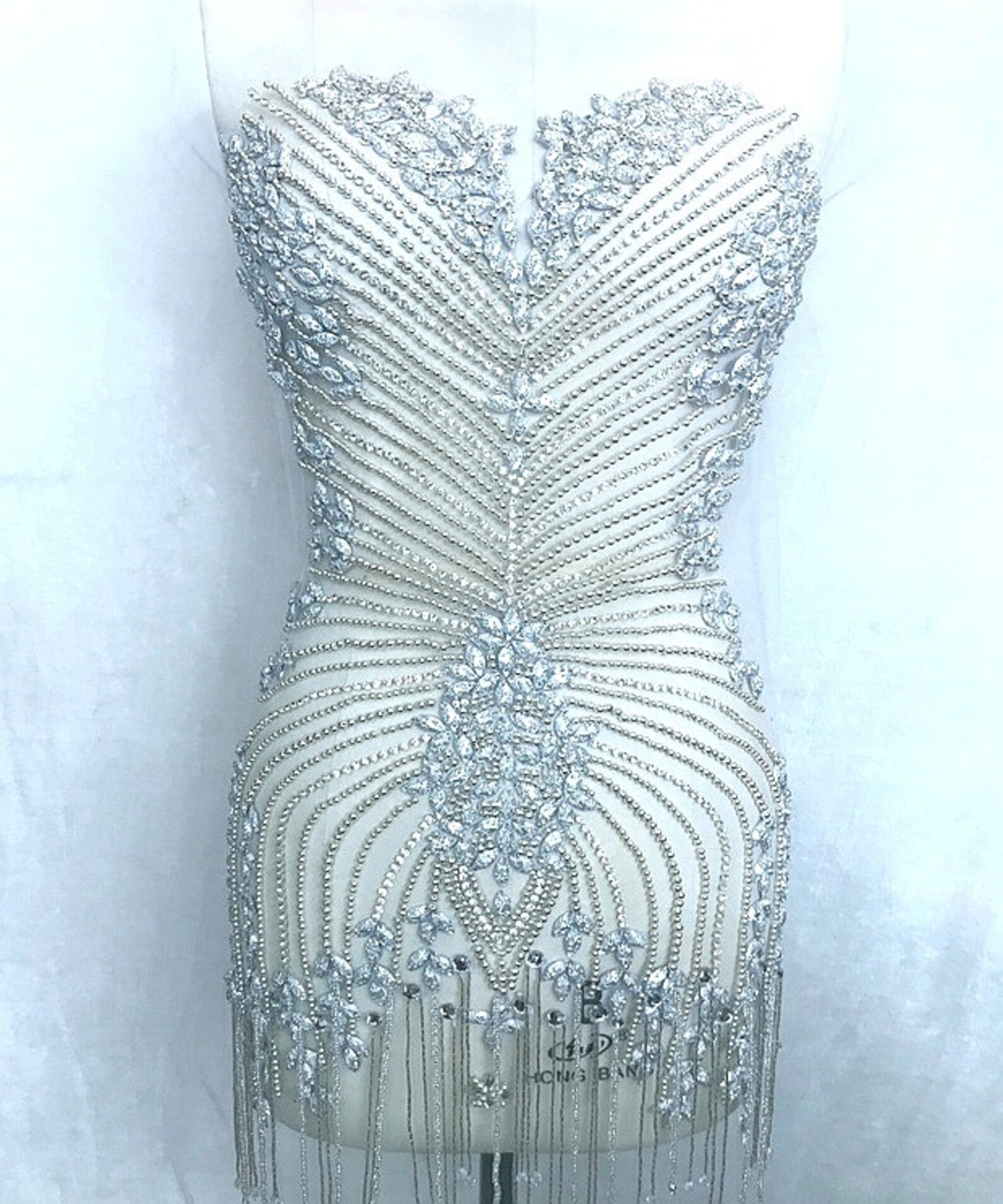 Rhinestone Applique Rhinestone Dress Large Size Applique Etsy