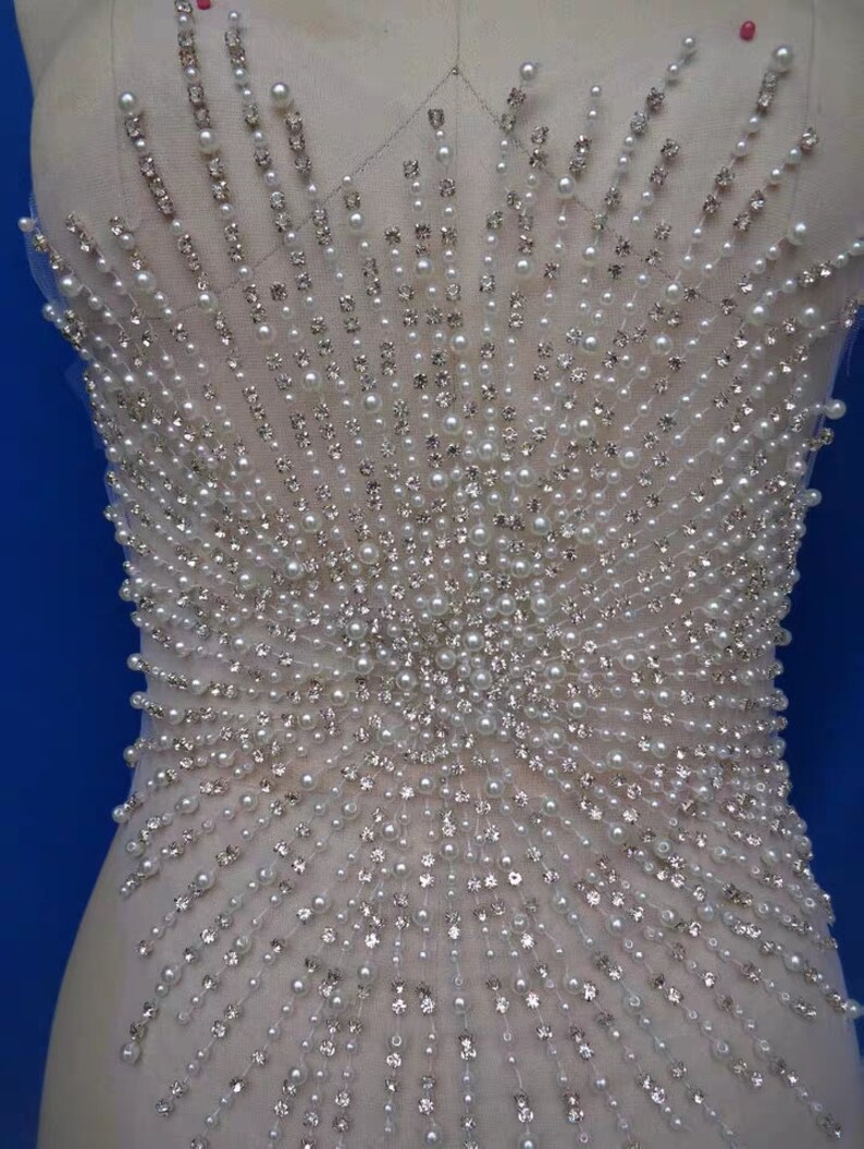 Crystal Bodice Wedding Dress Rhinestone Applique Dress Patches Etsy