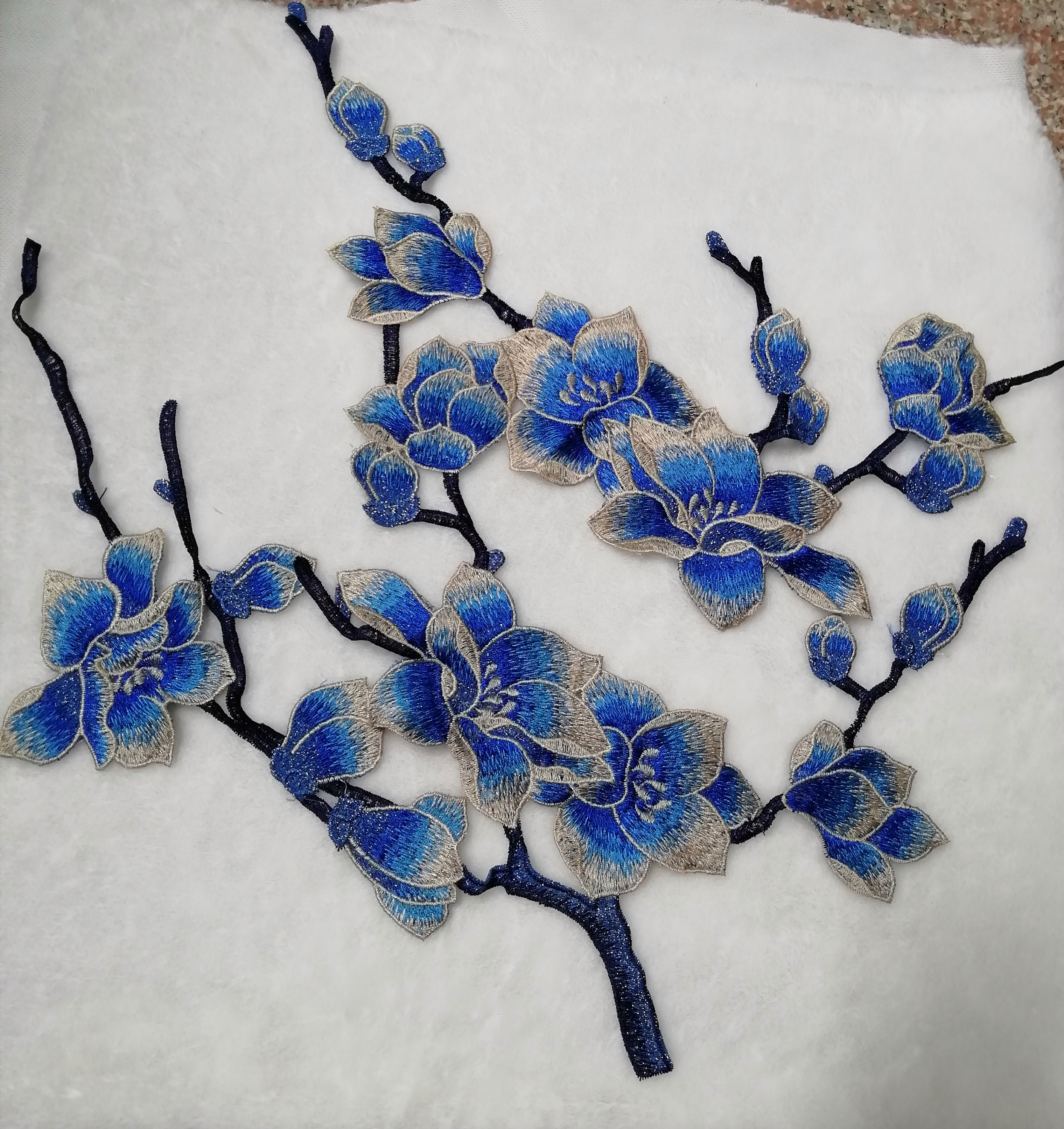 Large Size Flower Applique Vintage Embroideried Flower Etsy