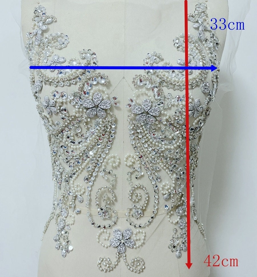 100Hand Sew Rhinestone Applique. Wedding Dress Pattern /Gown Etsy