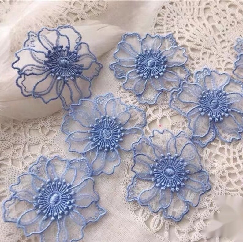 Lace Flower Appliques Floral Appliques. Flower Etsy
