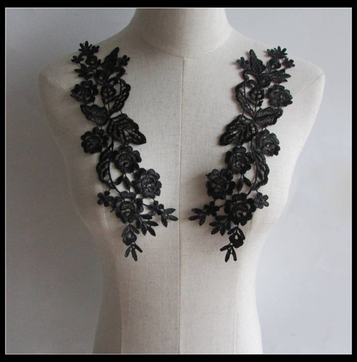 Black Lace Appliques Flower Lace Decorations.Lace Etsy