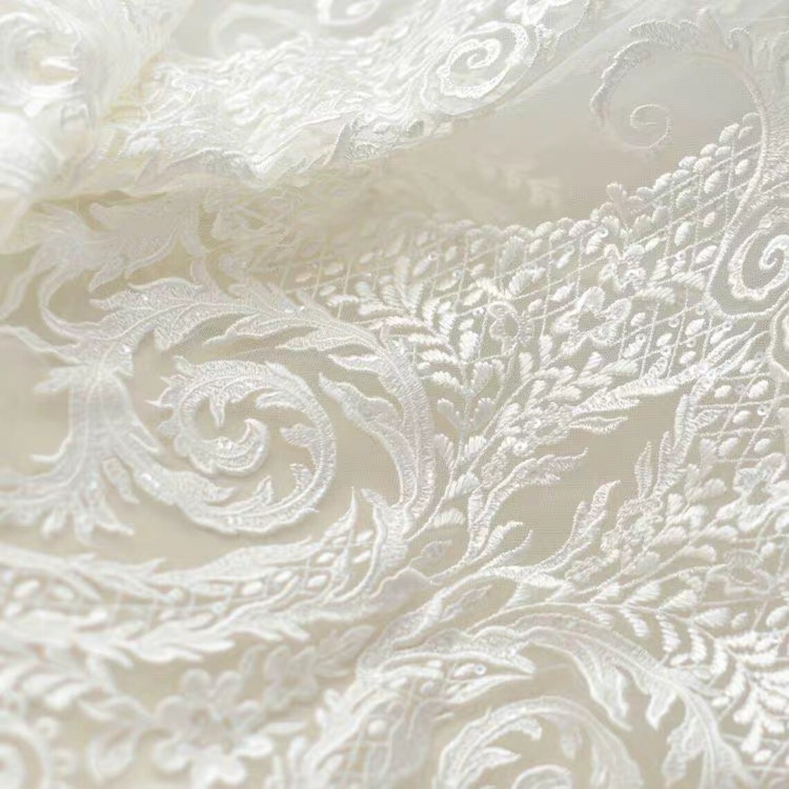 White Lace Fabric Full Body Lace Fabric.lace Appliques.gauze Etsy