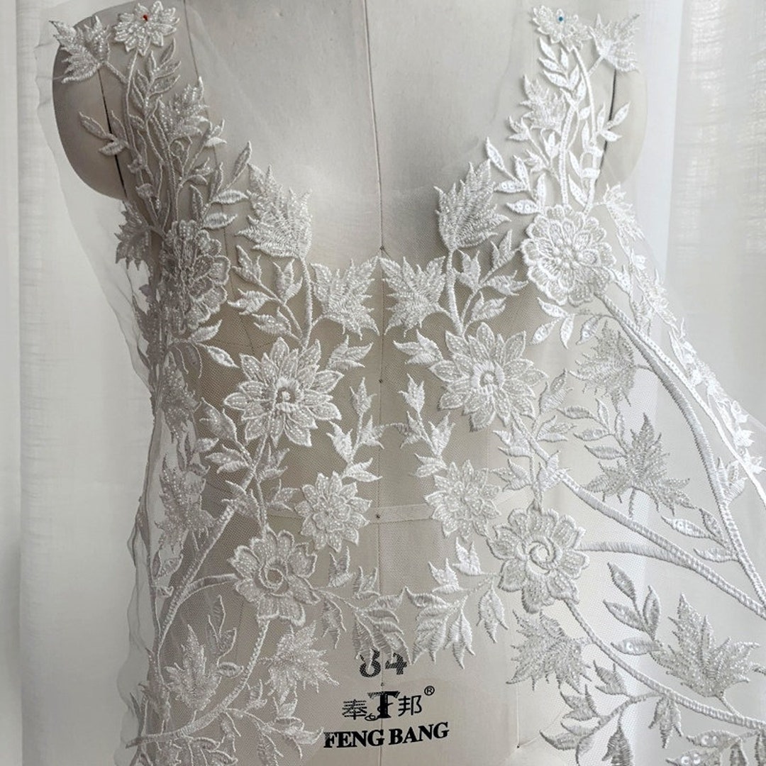 White Lace Applique Hand Sewing Lace Applique. Applique With Etsy