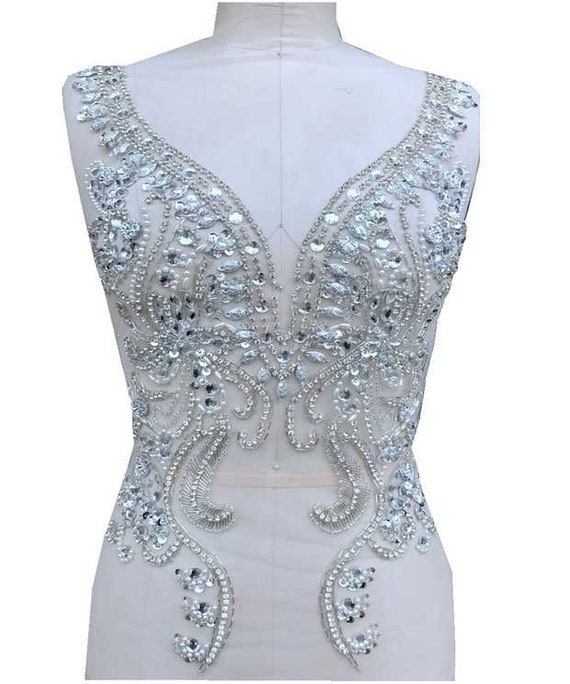 Crystal Bodice Wedding Dress Rhinestone Applique Dress Patches Etsy