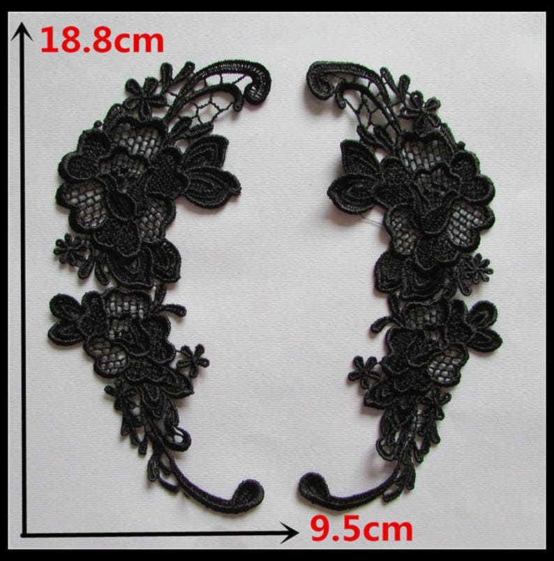 Black Lace Appliques flower Appliques Floral Dress Etsy