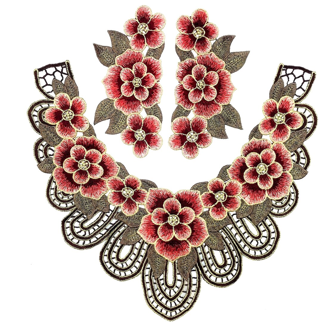 Retro Clothing Applique Flower Applique Embroidery Design Etsy