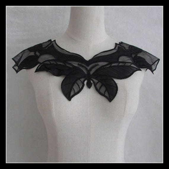 Plain Black Appliques Flower Lace Decorations Lace Etsy