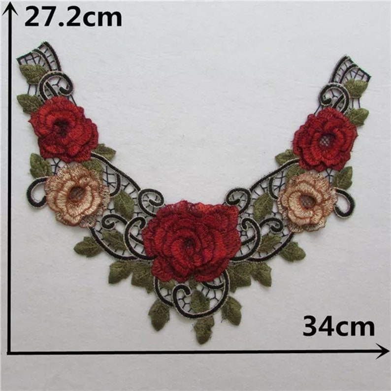 Embroideried Collar Lace Collar/flower Collar/flower Etsy