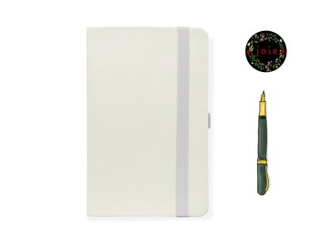 Snow Leather A5 Dot Grid Notebook, Planner with 160 GSM Paper, Weekly Planner, Dotted Journal, Monthly Planner, Productivity Notebook
