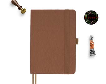 Classic Brown A5 Dot Grid Notebook, Travel Notebook, No Bleed, No Ghost, Planning Notebook, Notebook, 160 gsm paper, Productivity Notebook
