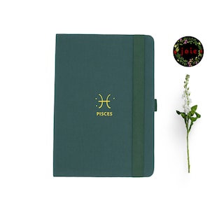 Pisces Zodiac Sign - Dot Grid Notebook, Writing Journal, Bullet Notebook, Zodiac Sign Journal, A5 Notebook, Monthly Planner, Productivity