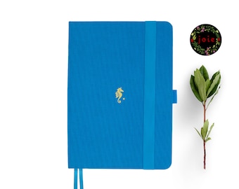 Seahorse A5 Dot Grid Notebook - Art Journal, Bullet Notebook, Yoga Journal, Meditation Journal, Travel Notebook, Planning Journal, Diary