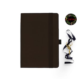 Classic Dark Brown A5 Dot Grid Notebook, Monthly Planner, No Bleed, No Ghost, Bullet Notebook, 160 gsm Paper, Planner, Dot Grid, Doodling