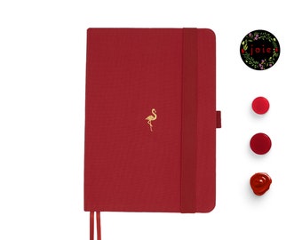 Flamingo A5 Dot Grid Notebook, Planner, Everyday Planning, Diary, Journal, Travel Journal, Gift, Weekly Planner, Dot Grid Organizer, 160 GSM