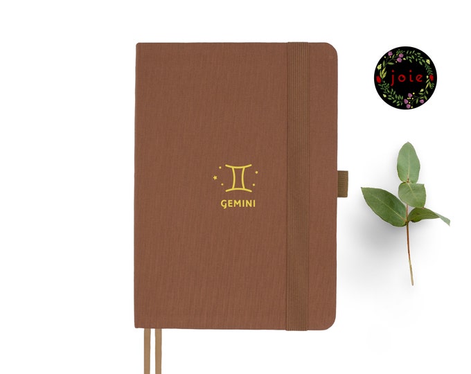 Gemini Zodiac Sign A5 Dot Grid Notebook, Planner Journal, Bullet Notebook, Travel Journal, Meditation Notebook, Journal, Planner, 160GSM
