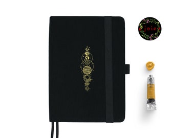 Solar System - Dot Grid Notebook, Planner Notebook, No Bleed, No Ghost, Bullet Notebook, Travel Journal, Star Journal, Night Sky Journal