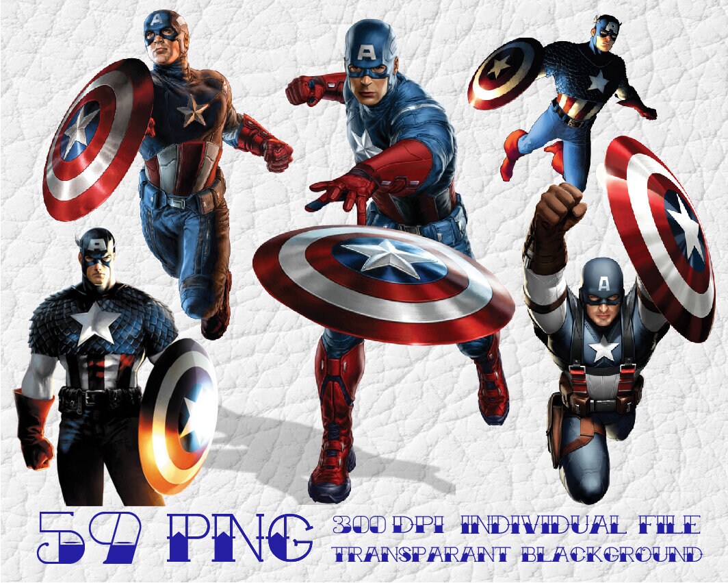 Captain America Clipart Disney Clipart transparent - Etsy