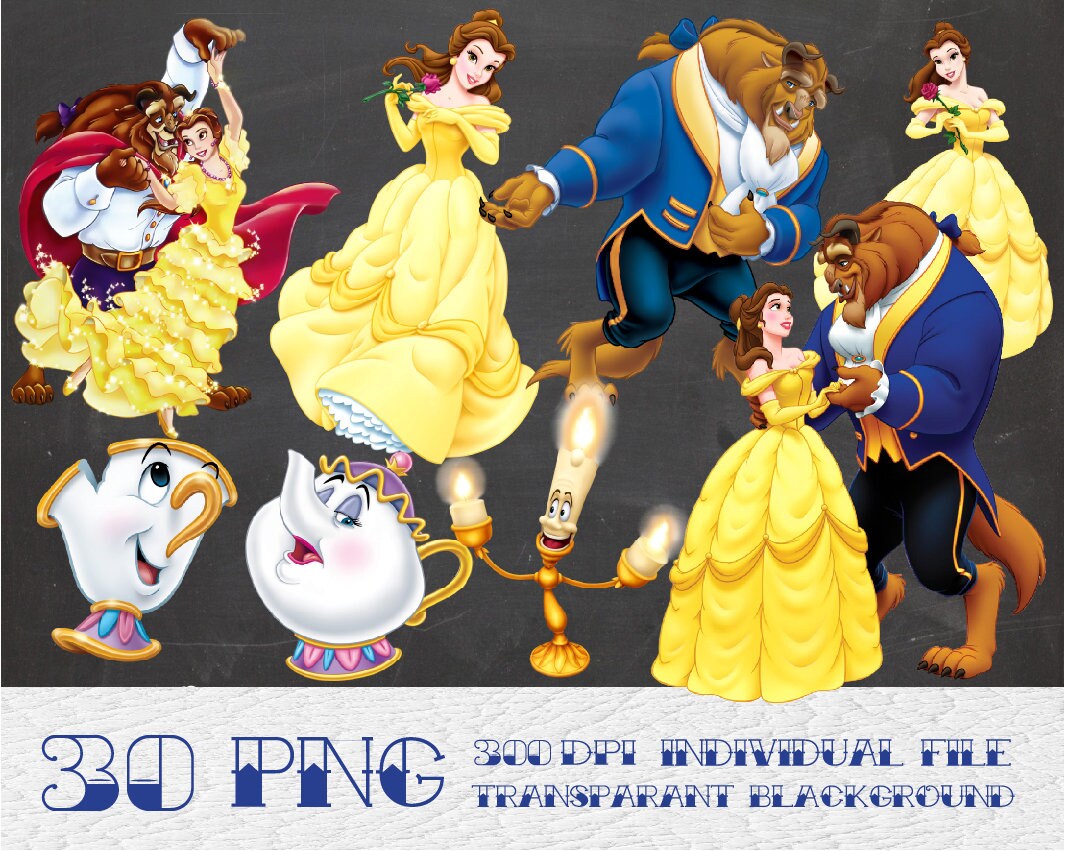 Beauty And The Beast Clipart Clipart Transparent Background Etsy
