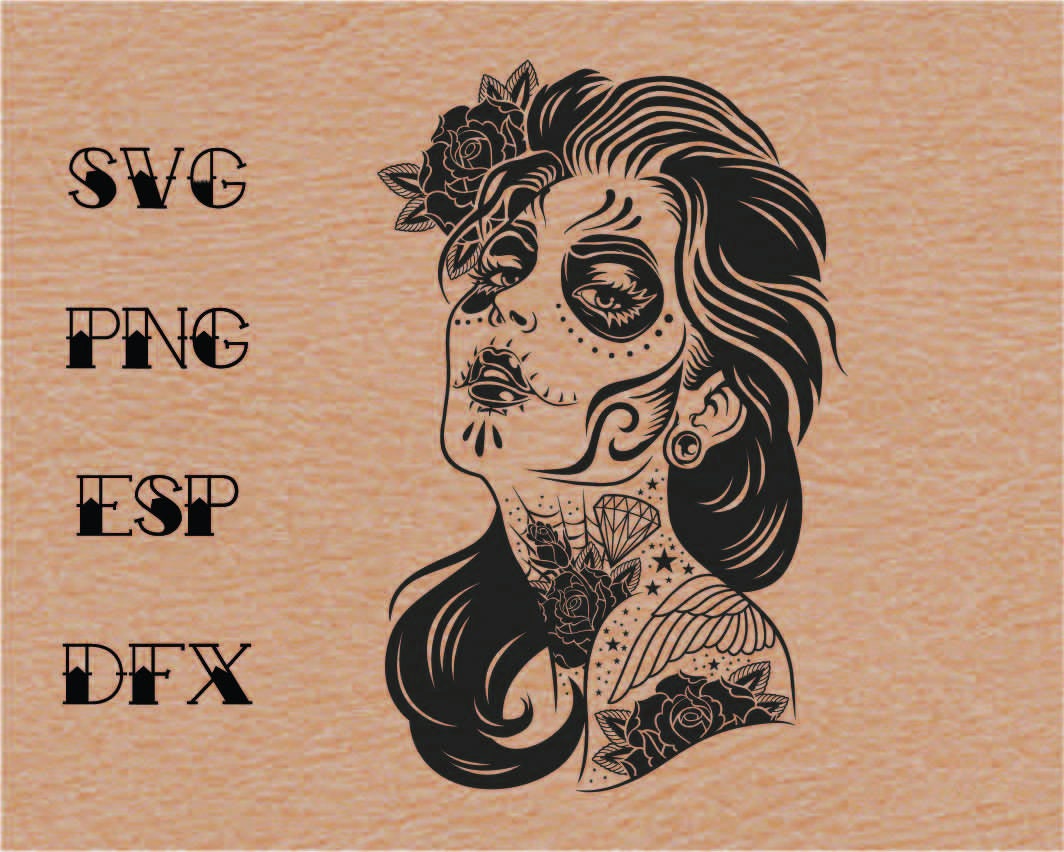 Day of Dead Vector SVG Clipart digital Download circuit - Etsy