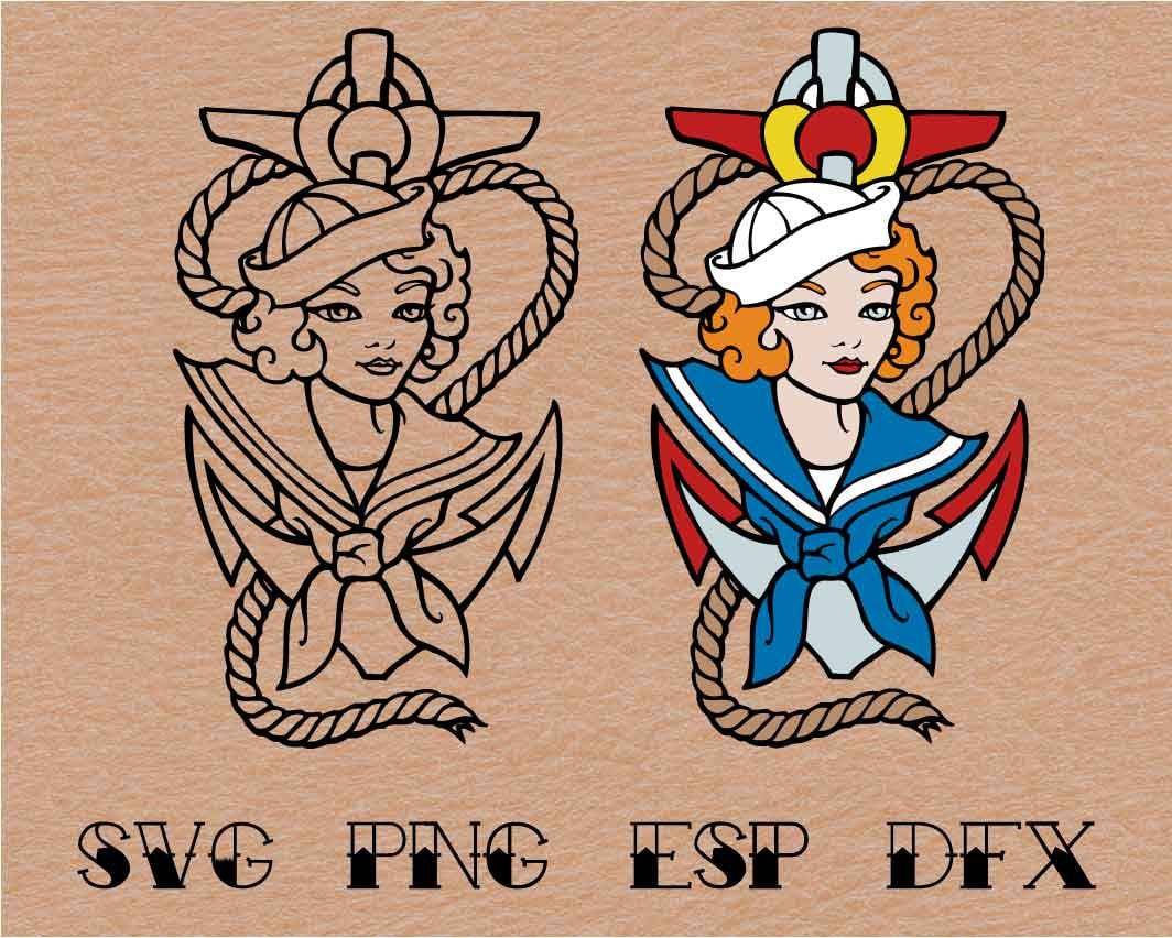 Old School Tattoo Pin up Sailor Girl Svgvectorclipart - Etsy Old School Tattoo Pin up Sailor Girl Svgvectorclipart - Etsy