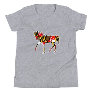 Maryland Flag Horse Riding Youth T-Shirt