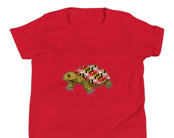 Maryland Flag Turtle Youth T-Shirt