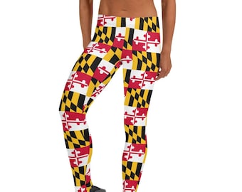 Maryland Flag Checker Pattern Leggings