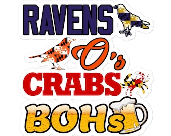 Ravens Os Crabs Bohs Home Kiss-Cut Sticker