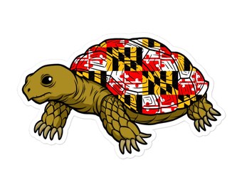 Maryland Flag Tortoise Kiss-Cut Sticker