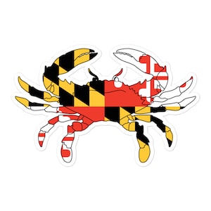 Maryland Flag Crab Kiss-Cut Sticker