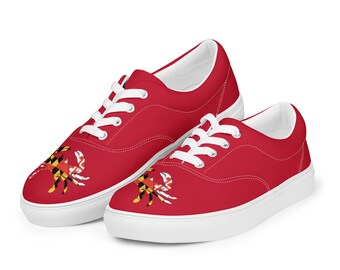 Maryland Flag Crab Logo Women’s Lace-up Shoes