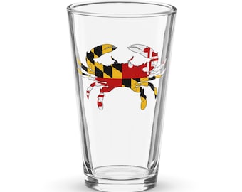 Maryland Flag Crab Pint Glass