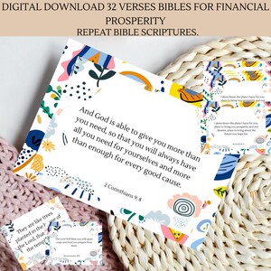 Tarjetas con versículos bíblicos, tarjetas para memorizar las Sagradas Escrituras (PDF), prosperidad financiera, citas cristianas, regalos para amigos católicos, Sagradas Escrituras.