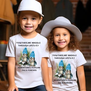 Kids Penguin T-Shirt Graphic: &#39;Together We Waddle&#39; (Digital Download)