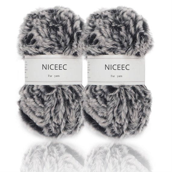 2 Skeins Super Soft Fur Yarn Fluffy Faux Fur Yarn Eyelash | Yarn for Crochet Yarn for Knitting and Knitting Yarn for Crocheting Chunky Yarn (Pink)