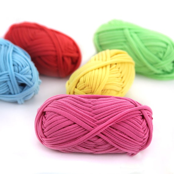 Niceec 2 Skien Soft T-shirt Yarn for Crocheting Thick Basket Blanket  Braided DIY Crochet Cloth Fancy Yarn 100g2 Skein Length 32yds230m2 