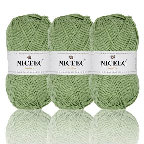 Niceec 3 Skeins Soft Baby Cotton Yarn Warm 5 Ply Yarn for Knitting Crochet  Total Length 3220m3240 Yds,100g3 