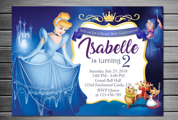 Cinderella Invitation Cinderella Birthday Cinderella Invite Etsy