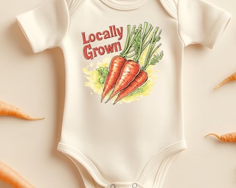Locally Grown Carrot Onesie®, Baby Outfit, Newborn Gift