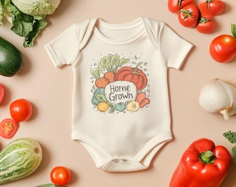 Home Grown Vegetable, Baby Bodysuit, Newborn Gift