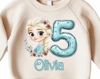 Sudadera personalizada de cumpleaños de Elsa de Frozen