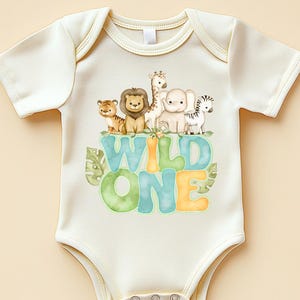 Wild One Safari Birthday Baby Bodysuit – Jungle Animal First Birthday Outfit