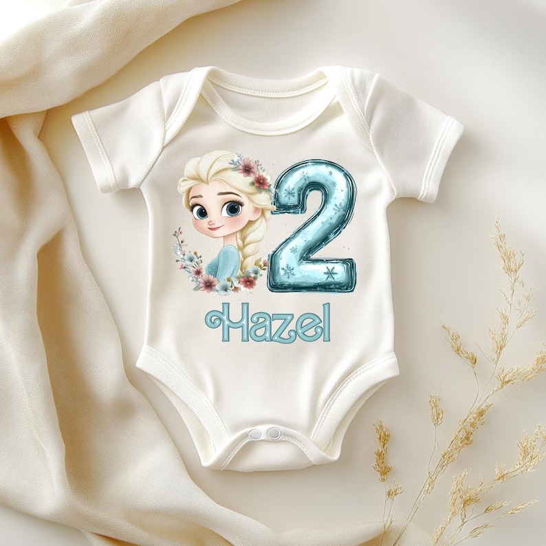 Frozen Elsa Birthday Shirt – Custom Name and Age