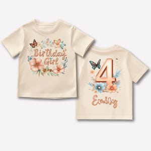 Floral Birthday Shirt with Name & Age