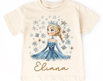 Elsa-Frozen Princess T-Shirt  – Custom Name Shirt