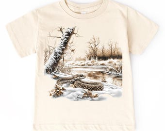 Camiseta infantil vintage retrô com cobra-liga – Camiseta Wildlife Nature