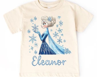 Camiseta de Elsa - Princesa Frozen - Camiseta con nombre personalizado