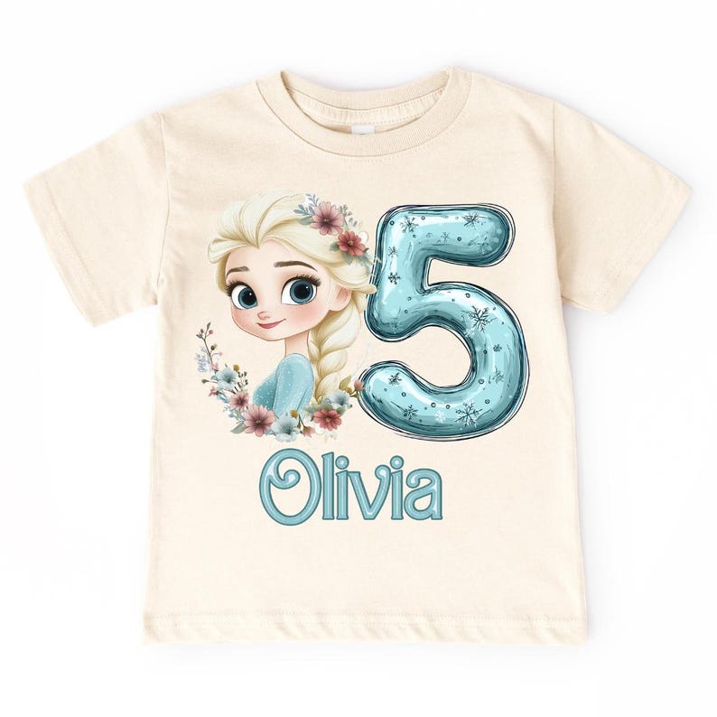 Frozen Elsa Birthday Shirt – Custom Name and Age
