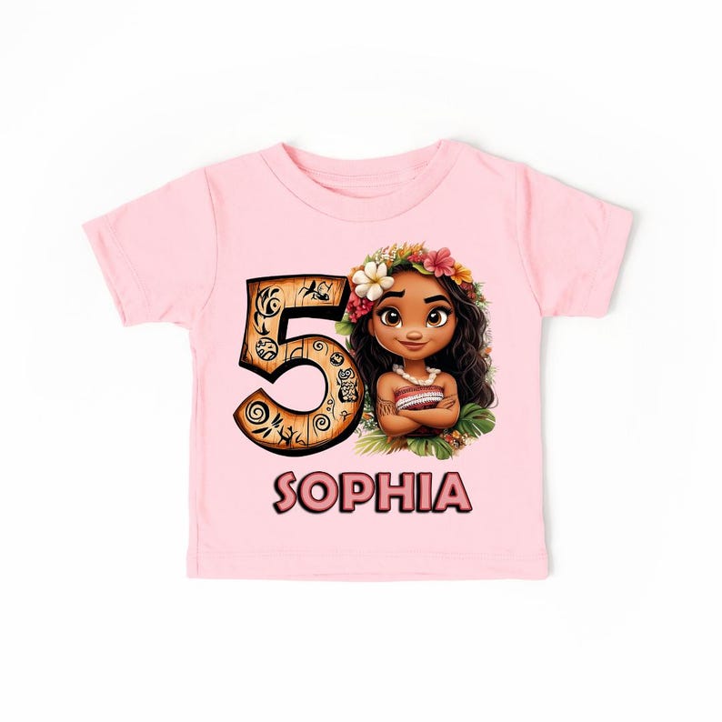 Moana Birthday Shirt – Personalized Girl Tee